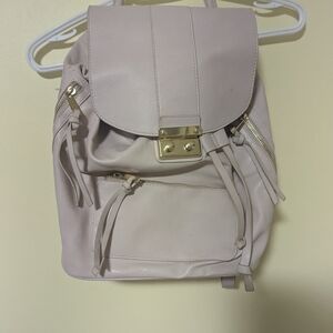 Indigo Cream Faux Leather Backpack